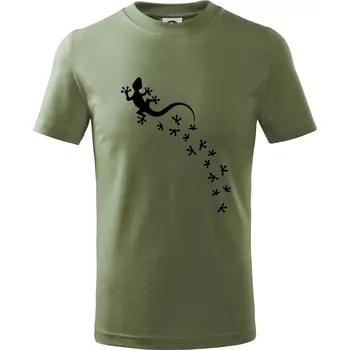 Chlapecké tričko Geocaching Gekoni - Tričko dětské bavlněné - 122 cm/6 let ( Khaki )