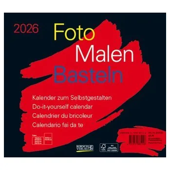 Foto-Malen-Basteln Bastelkalender quer schwarz 2026 - Korsch Verlag