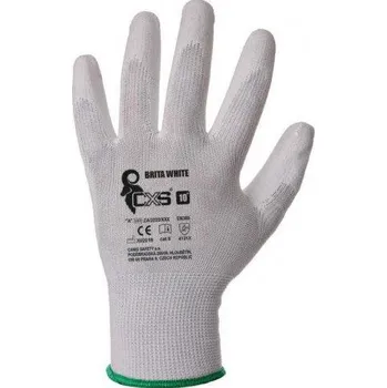Pracovní rukavice Povrstvené rukavice BRITA WHITE, BUNTING EVO, bílé