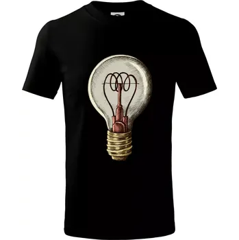 Chlapecké tričko Retro žárovka - Tričko dětské bavlněné - 98 cm / 2 roky ( Černá )