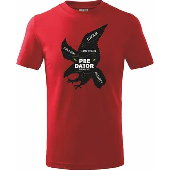 Chlapecké tričko Eagle predator - Tričko dětské bavlněné - 98 cm / 2 roky ( Červená )