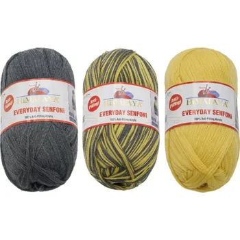 Příze Bellatex Příze HiMALAYA EVERYDAY SENFONi 100g / 196 m balení 3 x 100g Žlutá,Šedá