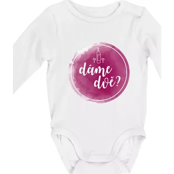 Dáme dvě? - Body kojenecké s dlouhým rukávem - Dlouhý r. 6-12 měs ( Bílá )