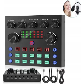 Zvuková karta Profesionální audio mixážní pult, zvuková karta pro živé vysílání V8S a zvuková karta