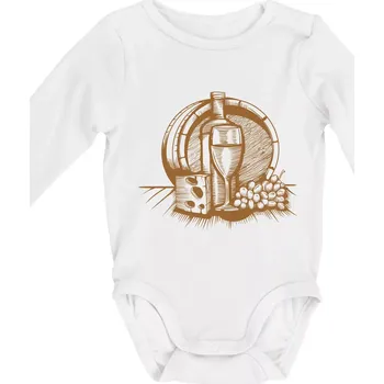 Sud vína - Body kojenecké s dlouhým rukávem - Dlouhý r. 3-6 měs ( Bílá )