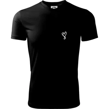 Pánské tričko Srdce nekonečno na prso - Pánské triko Fantasy sportovní (dresovina) - XL ( Černá )