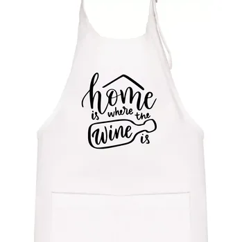 Kuchyňská zástěra Home is where wine is - Dětská zástěra na vaření - Univerzální velikost ( Bílá )