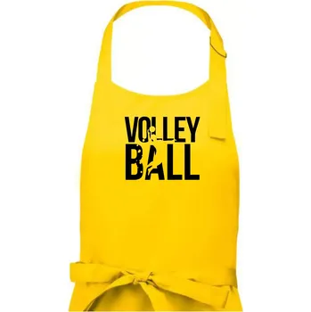 Kuchyňská zástěra Volleyball nápis - Pánská zástěra na vaření - Univerzální velikost ( Žlutá )