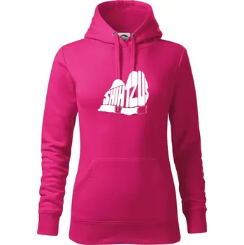 Dámská mikina Shih-tzu - nápis v těle - Mikina dámská Cape s kapucí - 2XL ( Purpurová )