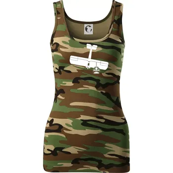 Dámské tričko RC letadlo - Dámské Maskáčové tílko - S ( Hnědý maskáč )