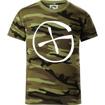 Geocachka - Dětské maskáčové triko - 146 cm/10 let ( Zelený maskáč )