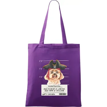 Nákupní taška Lump a darebák pudl - Taška bavlněná - 42 x 38 cm ( Fialová )