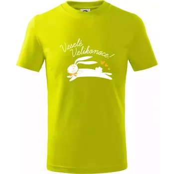 Chlapecké tričko Veselé Velikonoce - bíle - Tričko dětské bavlněné - 98 cm / 2 roky ( Limetková )