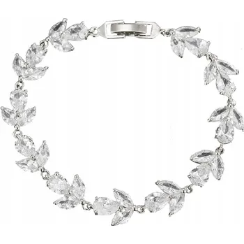 Náramek Stříbrný náramek s zirkony a křišťály - motiv květin