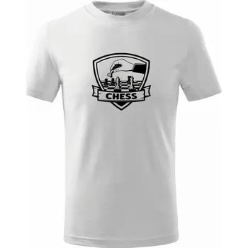 Chlapecké tričko Chess erb - Tričko dětské bavlněné - 98 cm / 2 roky ( Bílá )
