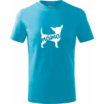 Chlapecké tričko Čivava Máma obrys - Tričko dětské bavlněné - 98 cm / 2 roky ( Světlý tyrkys )