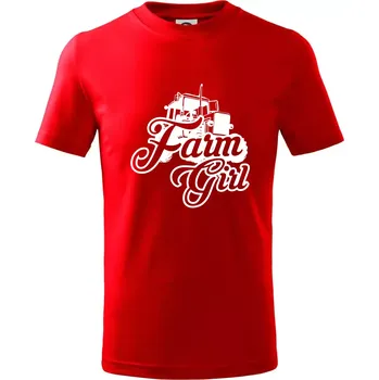 Chlapecké tričko Farm Girl - Tričko dětské bavlněné - 98 cm / 2 roky ( Červená )