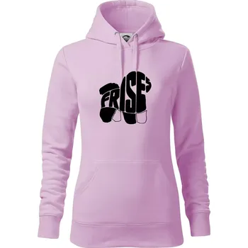 Dámská mikina Bišonek - fries nápis v těle - Mikina dámská Cape s kapucí - S ( Orchid )