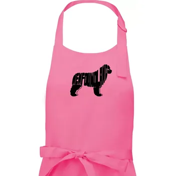 Kuchyňská zástěra Novofundlandský pes - nápis v tělě - Dámská zástěra na vaření - Univerzální velikost ( Růžová )
