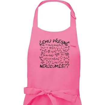 Kuchyňská zástěra Chemie - Čemu přesně nerozumíš? - Dámská zástěra na vaření - Univerzální velikost ( Růžová )