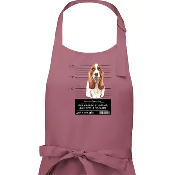 Kuchyňská zástěra Baset - lump a darebák - Dámská zástěra na vaření - Univerzální velikost ( Starorůžová )