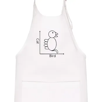 Kuchyňská zástěra Cat bird diagram - Dětská zástěra na vaření - Univerzální velikost ( Bílá )