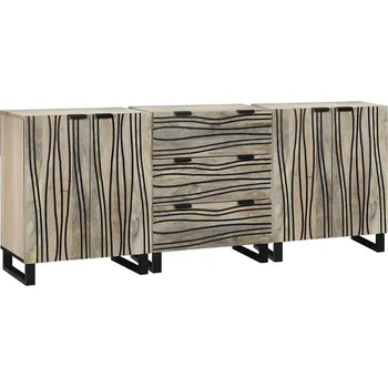 Koupelnový nábytek Sada koupelnového nábytku s policí 3 pcs Bílá kompozitní dřevo IM_3310047