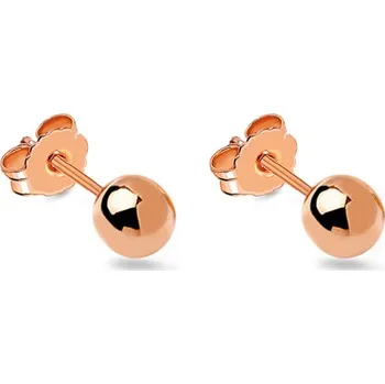 Náušnice Napichovací náušnice kuličky 4mm, růžové zlato, 14K IZ20373R + dárkové balení LUXUS zdarma