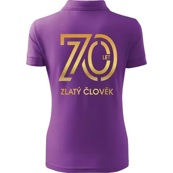 70 let zlatý člověk - Polokošile dámská Pique Polo - 3XL ( Fialová )
