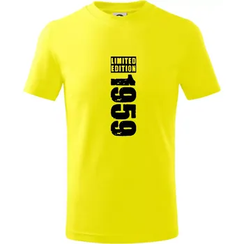 Chlapecké tričko Limited edition 1959 pruh - Tričko dětské bavlněné - 98 cm / 2 roky ( Citrónová )