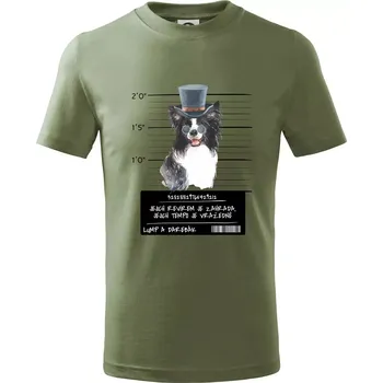 Lump a darebák border kolie - Tričko dětské bavlněné - 134 cm/8 let ( Khaki )