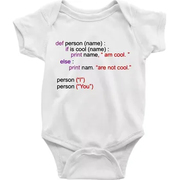 Kojenecký body Python I am cool, You are not cool - Body kojenecké s krátkým rukávem - Krátký r. do 3 měs ( Bílá )