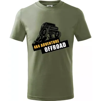 Chlapecké tričko 4x4 adventure offroad - Tričko dětské bavlněné - 98 cm / 2 roky ( Khaki )