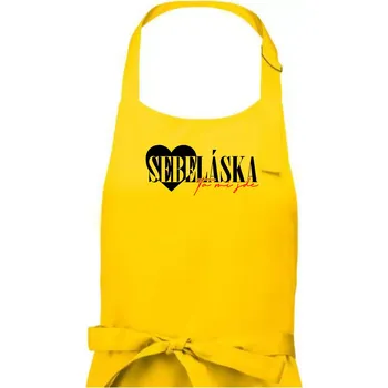 Kuchyňská zástěra Sebeláska ta mi jde - Pánská zástěra na vaření - Univerzální velikost ( Žlutá )