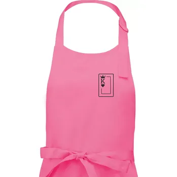 Kuchyňská zástěra King of hearts - Pánská zástěra na vaření - Univerzální velikost ( Růžová )