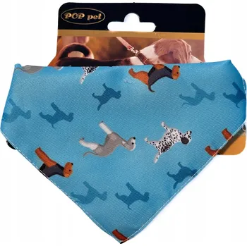 Šátek Šátek nákrčník ozdobný šátek s obojkem na procházky pro psa, vzor: Pejsci S