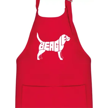 Kuchyňská zástěra Bígl - nápis v těle - Dětská zástěra na vaření - Univerzální velikost ( Červená )