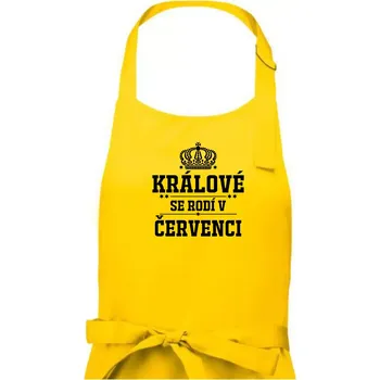 Kuchyňská zástěra Králové se rodí v červenci - Pánská zástěra na vaření - Univerzální velikost ( Žlutá )