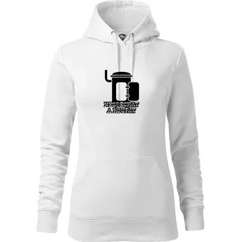 Dámská mikina Nespěchat a kouřit - Mikina dámská Cape s kapucí - XL ( Bílá )