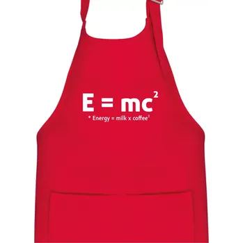 Kuchyňská zástěra e = mc2 - coffee milk - Dětská zástěra na vaření - Univerzální velikost ( Červená )
