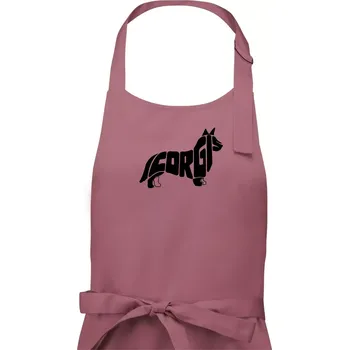 Kuchyňská zástěra Corgi - nápis v těle - Pánská zástěra na vaření - Univerzální velikost ( Starorůžová )