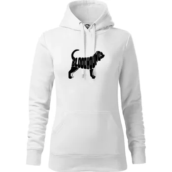 Dámská mikina Bloodhound nápis v těle - Mikina dámská Cape s kapucí - XL ( Bílá )