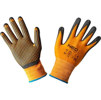 NEO TOOLS Pracovní rukavice - nylon, pokryté nitrilovými tečkami Velikost: vel.10