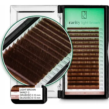 Umělé řasy UMĚLÉ ŘASY Rarity Světle Hnědé Řasy zakřivení C | 0,10mm | 6-13mm MIX