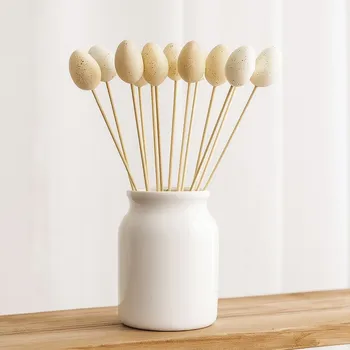 Velikonoční dekorace ROSA Velikonoční vajíčko zápich 12 ks kropenaté