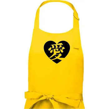 Kuchyňská zástěra Láska japonština čínština - Pánská zástěra na vaření - Univerzální velikost ( Žlutá )