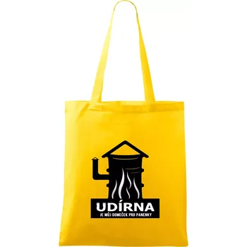 Nákupní taška Udírna je můj domeček pro panenky - Taška bavlněná - 42 x 38 cm ( Žlutá )