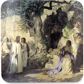 Podtácek Podložka pod hrnek Kristus a cizoložnice Henryka Siemiradzkého