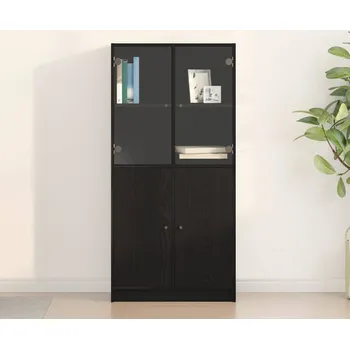 Příborník do zásuvky Vysoký bufet Černá 68 x 37 x 142 cm Kompozitní dřevo IM_3329301