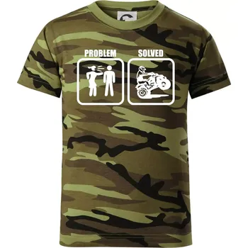 Chlapecké oblečení Problem quad / čtyřkolka - Dětské maskáčové triko - 134 cm/8 let ( Zelený maskáč )